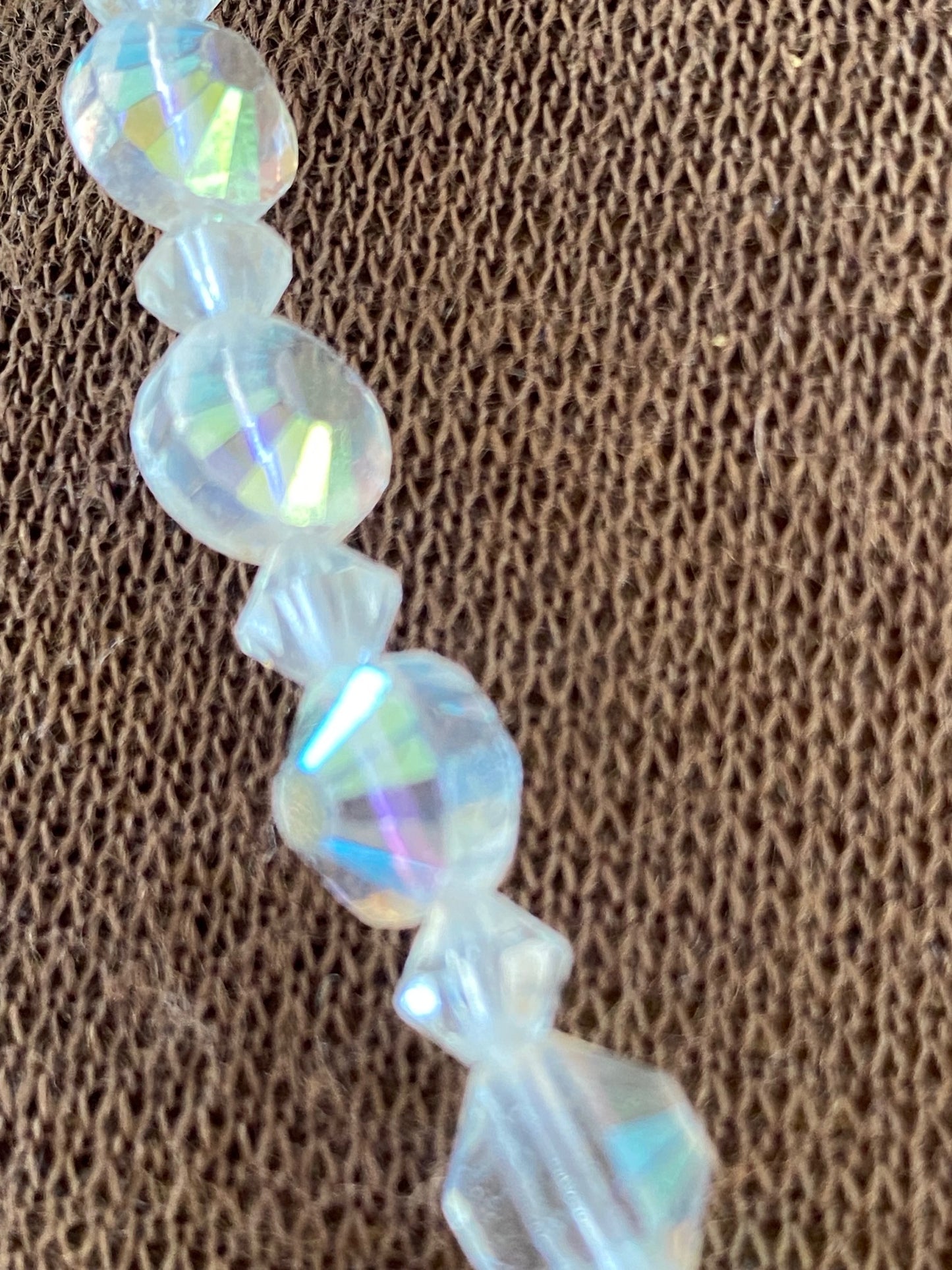Vintage Heirloom Aurora Borealis Crystal Pendant Necklace