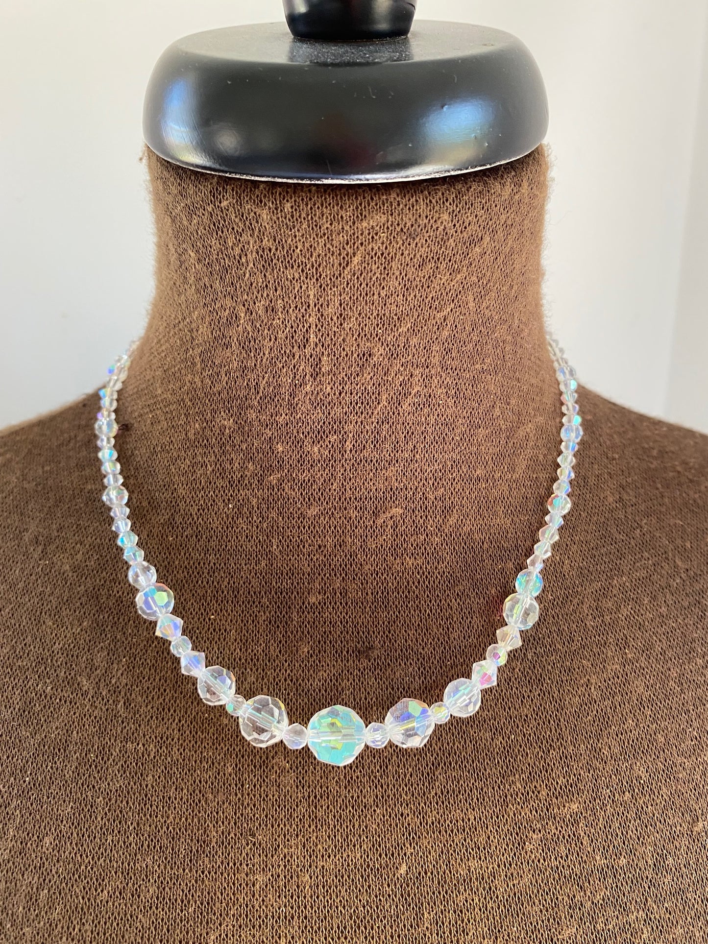 Graduated Aurora Borealis Crystal Necklace