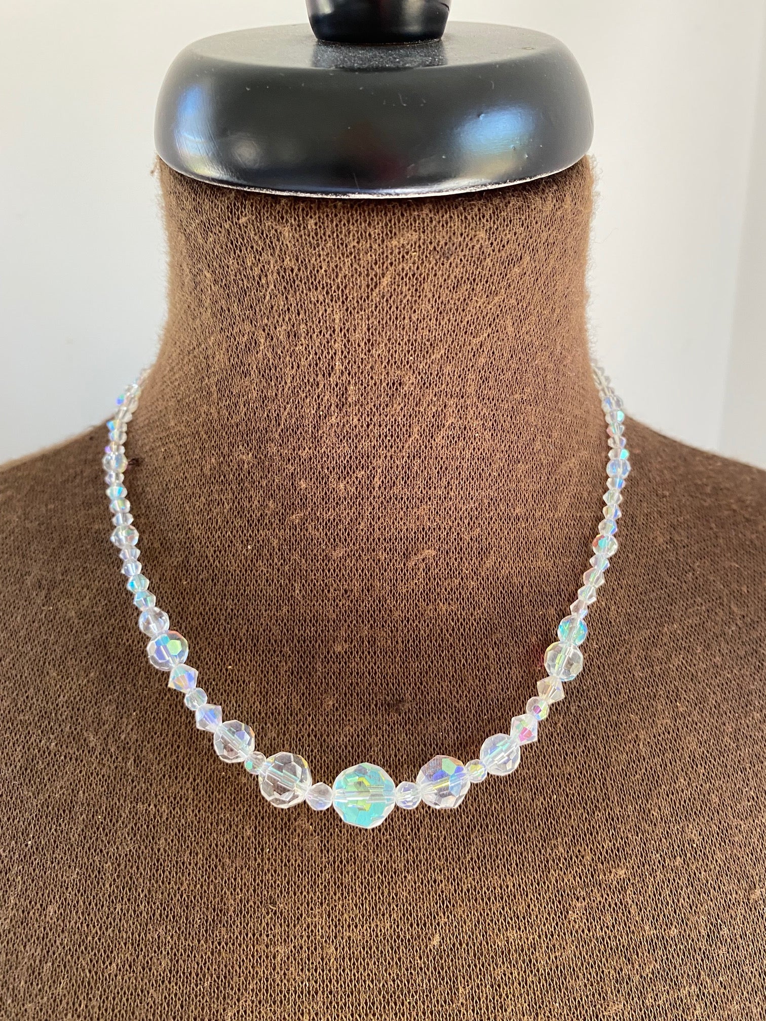 Graduated Aurora Borealis Crystal Necklace