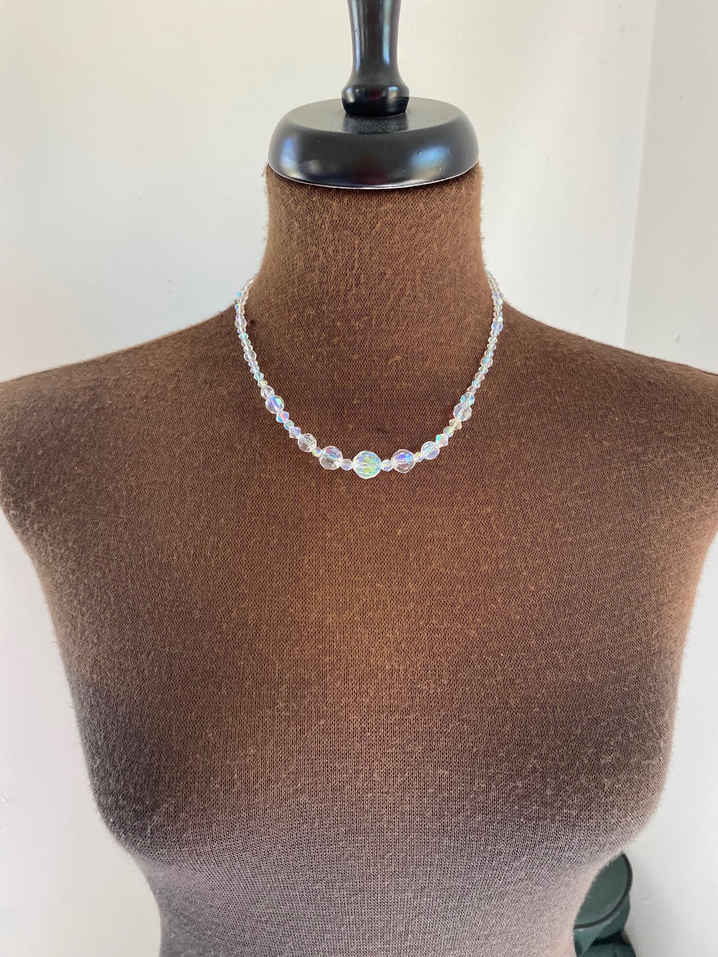 Graduated Aurora Borealis Crystal Necklace