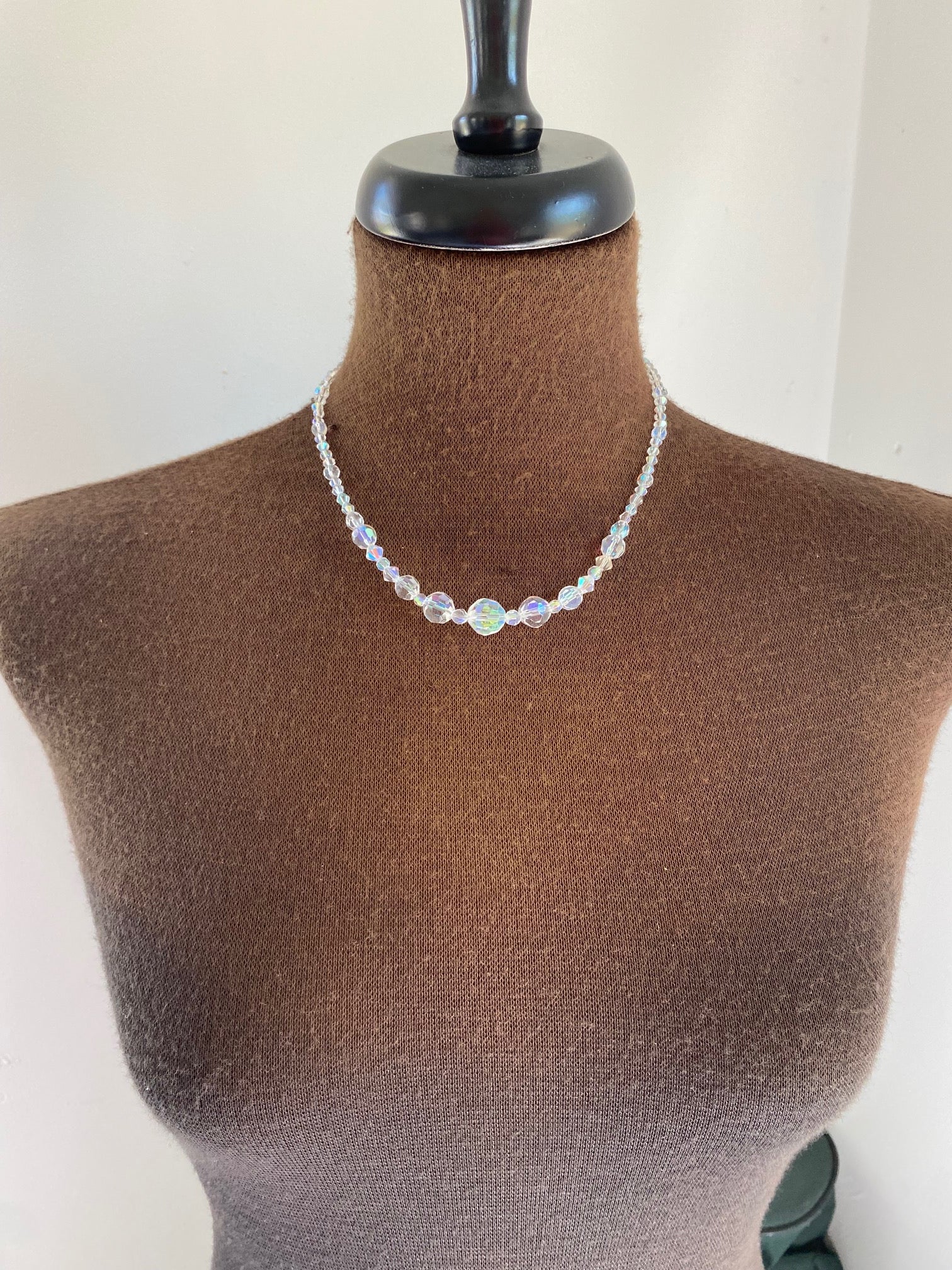 Graduated Aurora Borealis Crystal Necklace