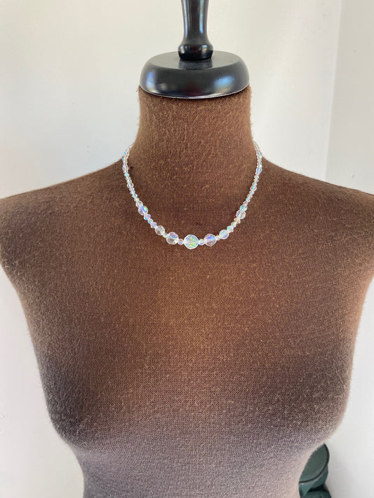 Graduated Aurora Borealis Crystal Necklace