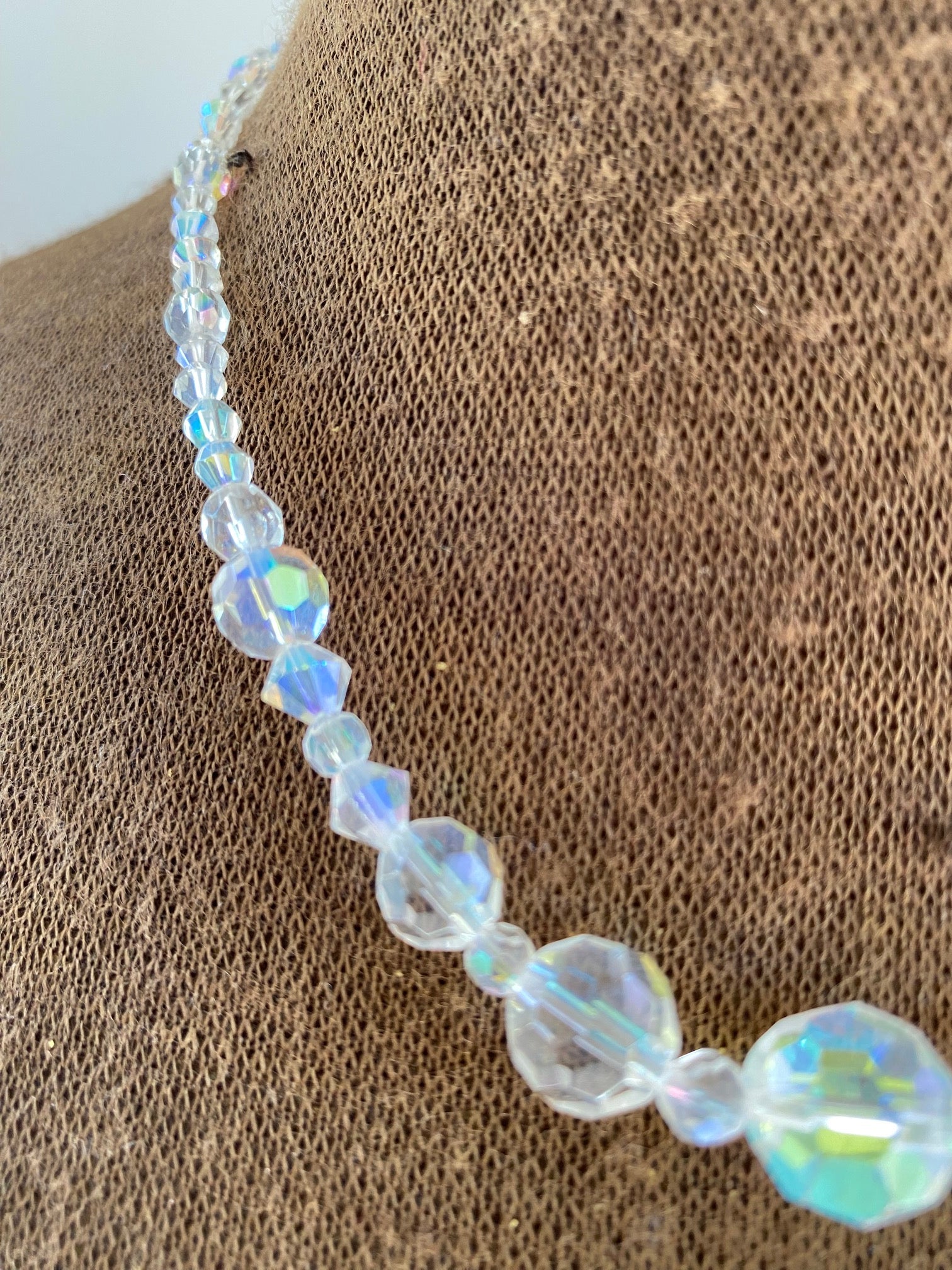 Graduated Aurora Borealis Crystal Necklace