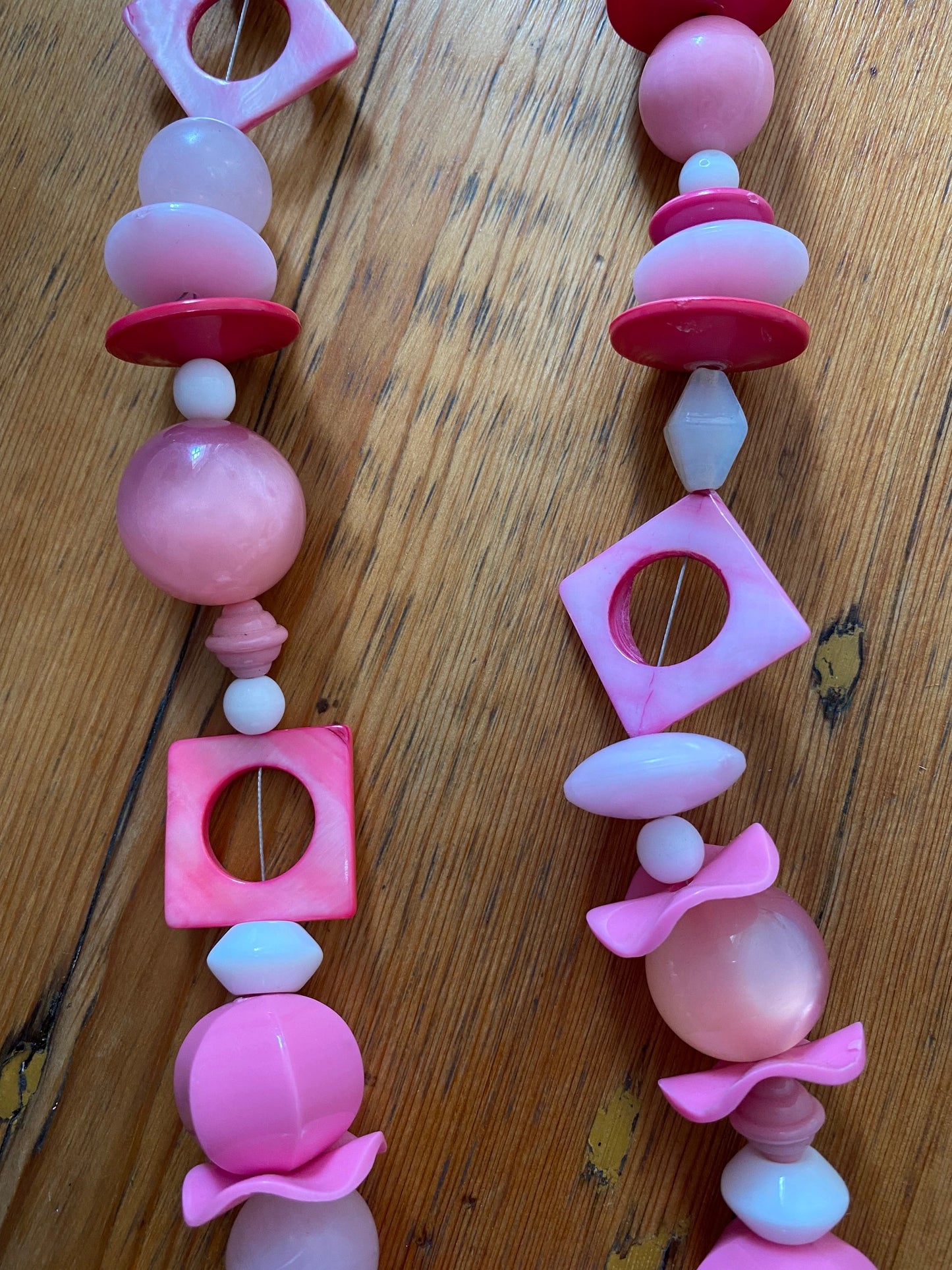 Hot Pink 60's Big Bead Statement Necklace